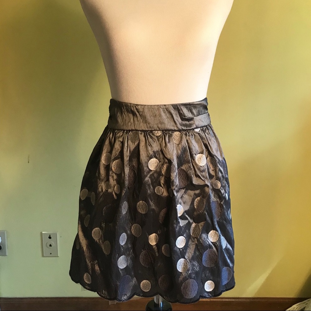 Metallic Gray Polkadot Skirt